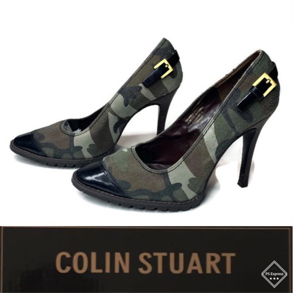COLIN STUART Camouflage Capped Toe Pumps Sz 6 GUC